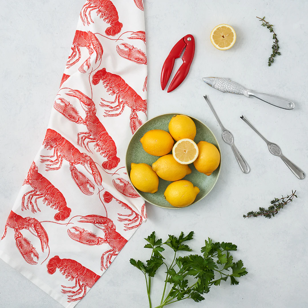 Thornback & Peel Coral Lobster Tea Towel