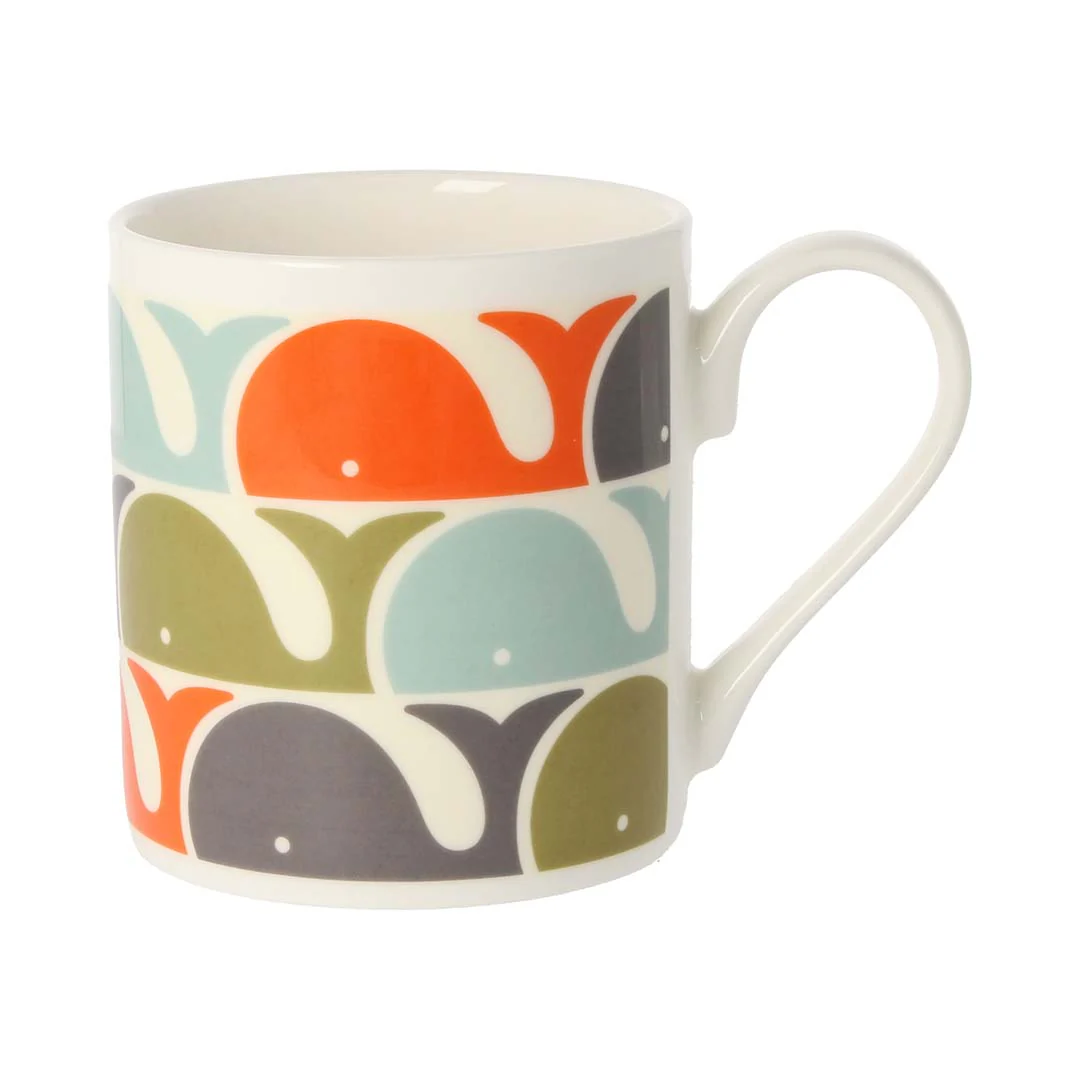 Orla Kiely Orange Whale Print Mug