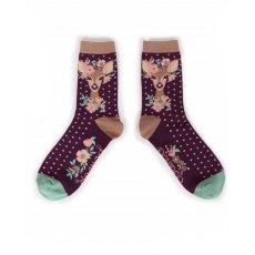 Powder Floral Deer Ankle Socks