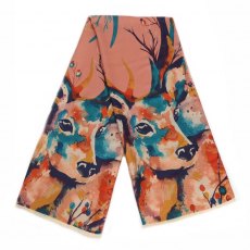 Powder Watercolour Stag Luxurious Print Scarf