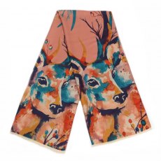 Powder Watercolour Stag Luxurious Print Scarf