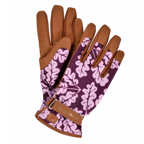 Oak Leaf Gardening Glove Plum