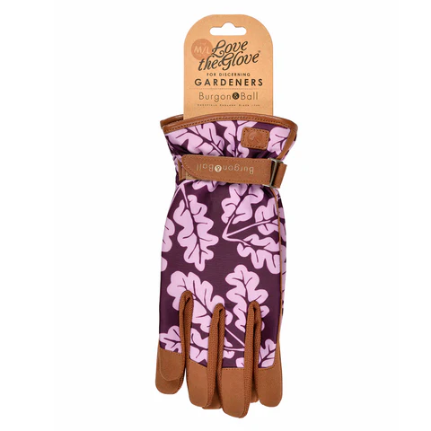 Burgon & Ball Oak Leaf Gardening Glove Plum