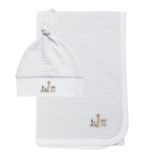 Sophie Allport Bears Swaddle Blanket & Hat Set