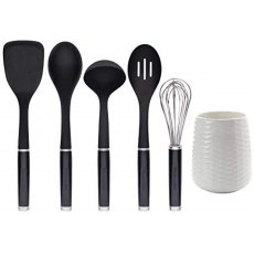 Kitchen Aid Ceramic Crock With 5pc Plastic Tool Set