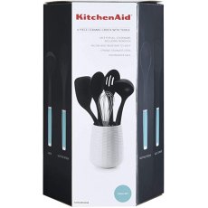 Kitchen Aid Ceramic Crock With 5pc Plastic Tool Set