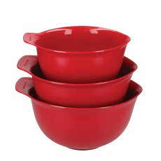 Kitchen Aid Set of 3 Mixing Bowls Empire Red