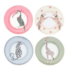 Yvonne Ellen Set of 4 Cake plates Safari Animals