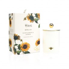 RHS Sunflower & Amber Ceramic Candle