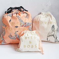 Yvonne Ellen Cotton Bags Zebra Elephant