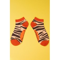 Powder Ladies Trainer Socks Zebra Print
