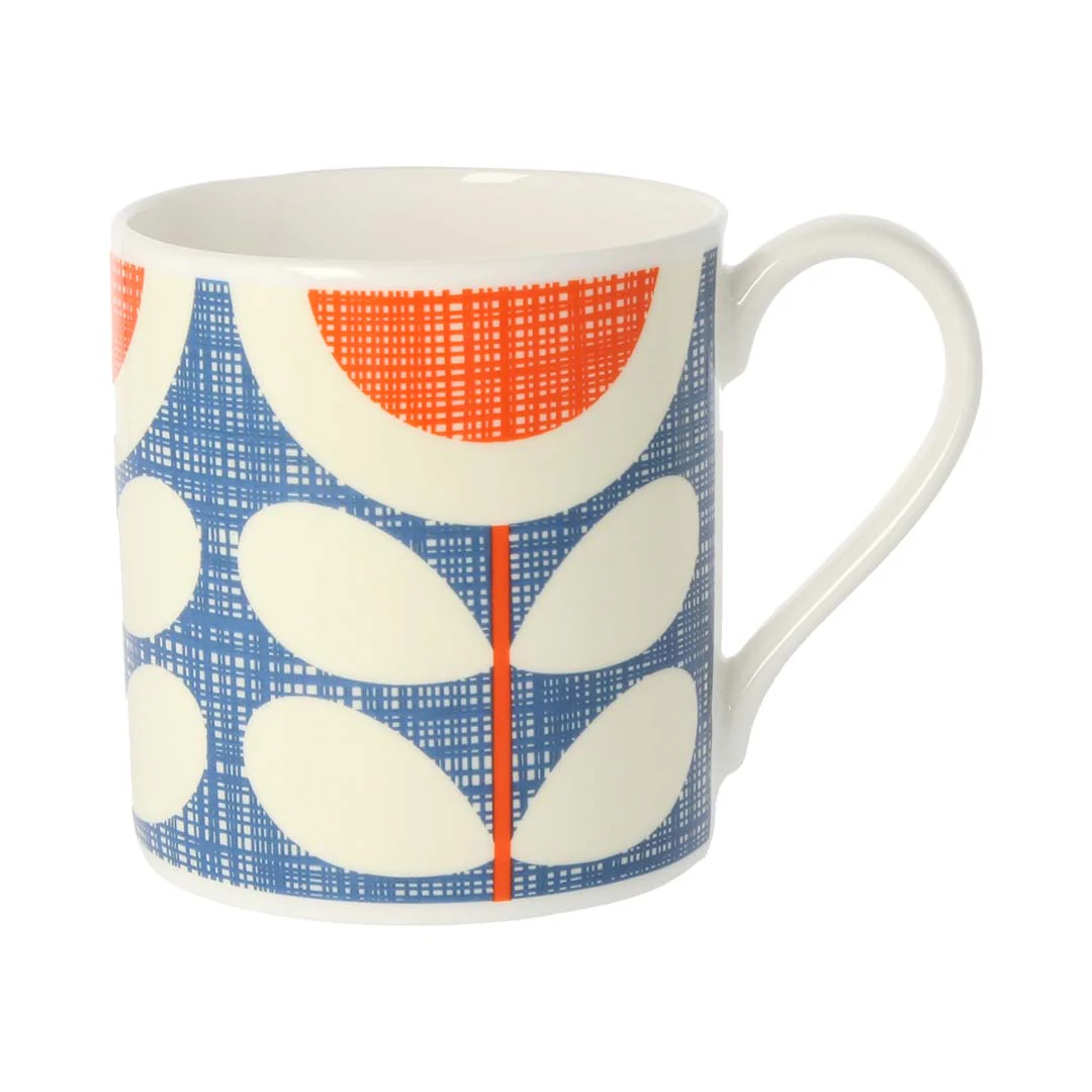 Orla Kiely Scribble Sunflower Blue Quite Big Mug