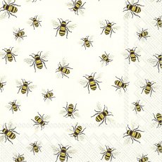IHR Napkins Lovely Bees White