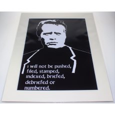 The Prisoner Mounted Print - I will not be pushed