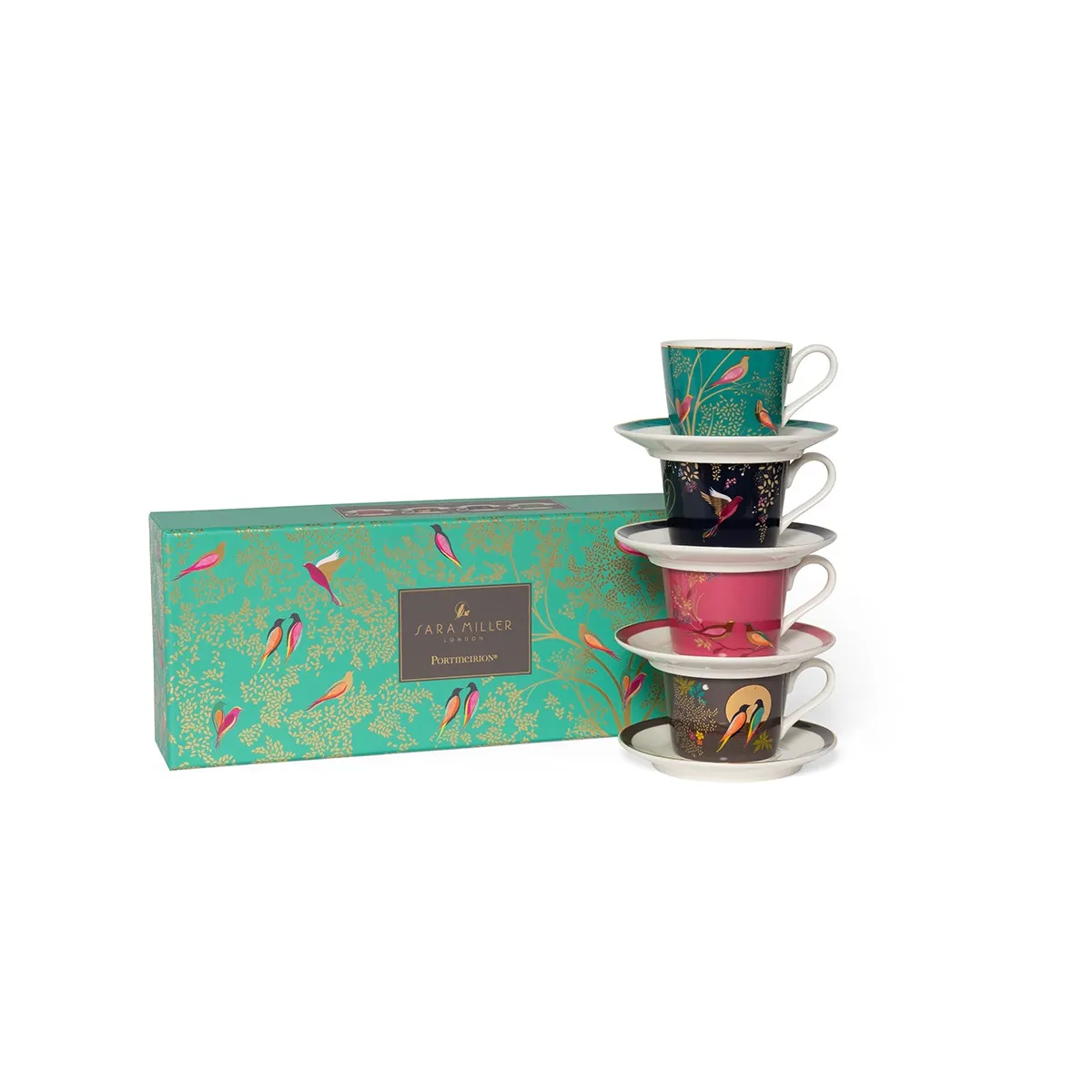 Sara Miller Chelsea Espresso Cup & Saucer Set of 4