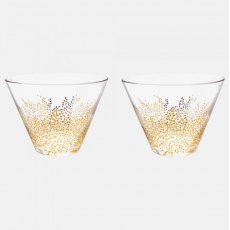 Sara Miller Chelsea Gold Leaf Glass Bowl Set of 2