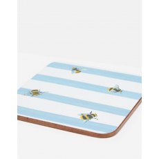 Joules Bee Stripe Coasters 4Pk