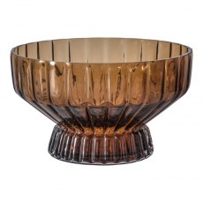 Brown Glass Bowl 240x240x145mm