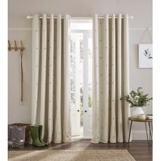 Sophie Allport Bee Oatmeal Fully Lined Blackout Eyelet Curtains