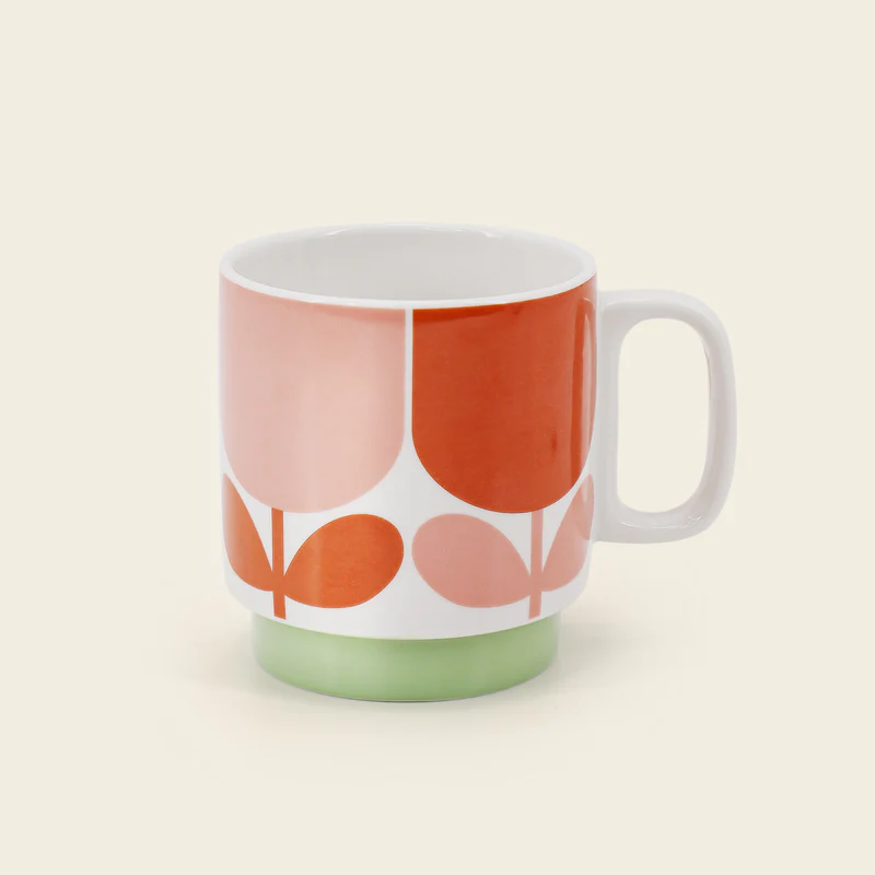 Orla Kiely Set of 6 Stacking Mugs Block Flower