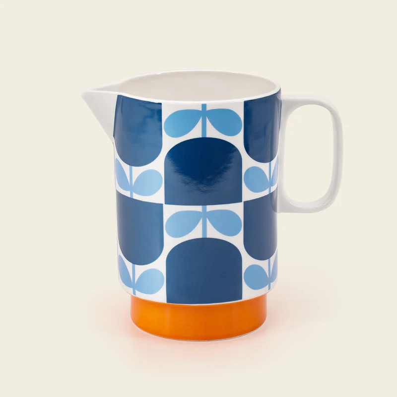 Orla Kiely Pitcher Jug Block Flower Navy