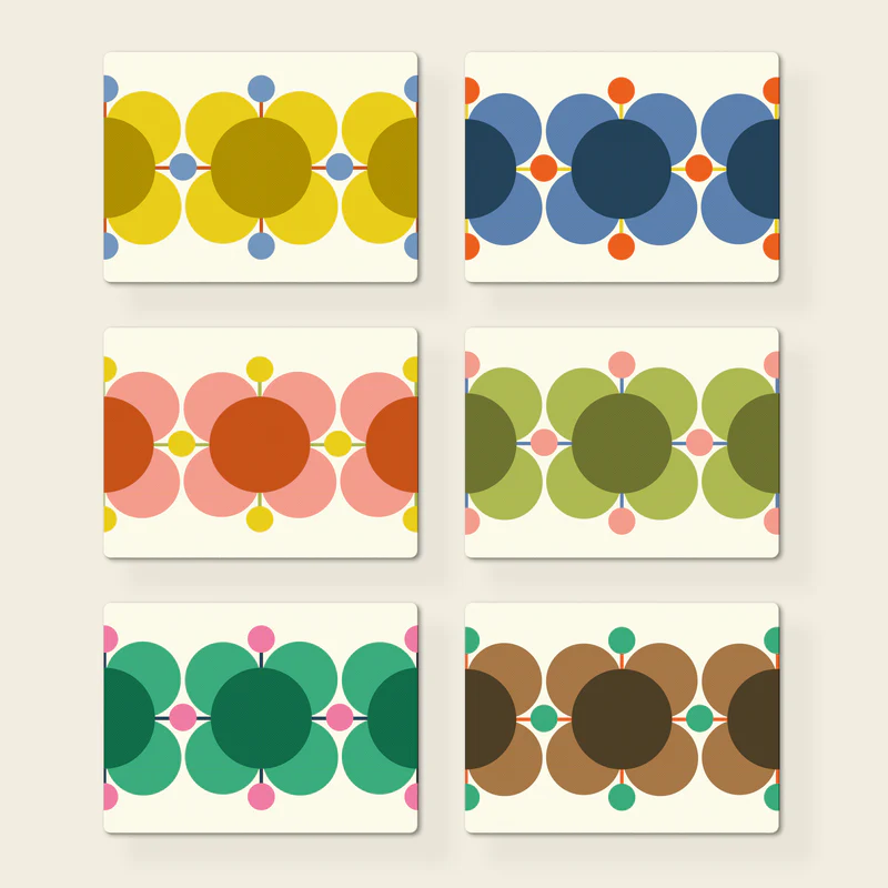 Orla Kiely Set of 6 Placemats Atomic Flower Multi