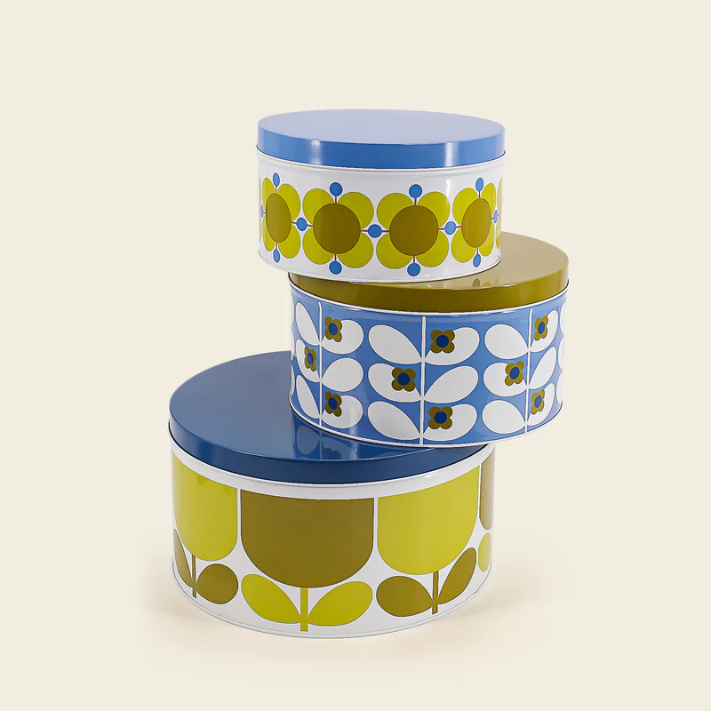 Orla Kiely Nesting Cake Tins Set of 3 Sunflower/Sky