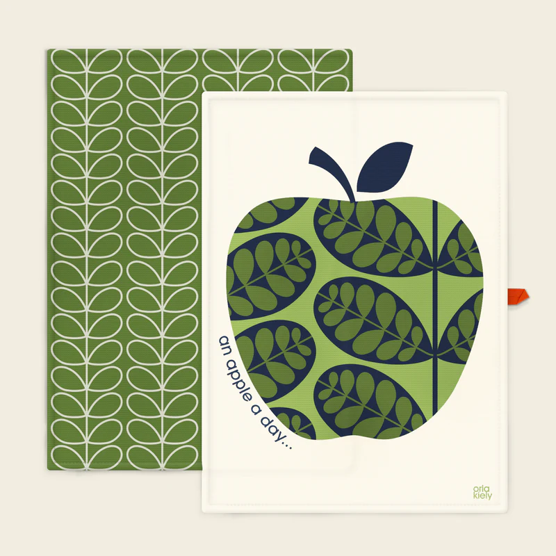 Orla Kiely Set of 2 Tea Towels Apple A Day