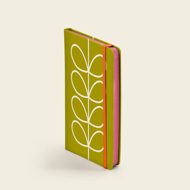 Orla Kiely A5 Notebook Linear Stem Olive