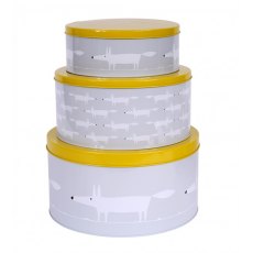 Scion Mr Fox Round Cake Tin Set of 3 - Grey