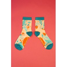 Delicate Floral Ankle Socks Ice