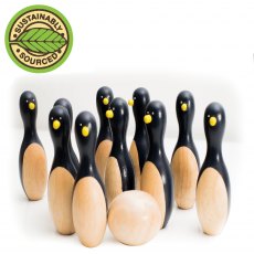 Wooden 10 Penguin Bowling