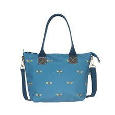 Bees Teal Mini Oundle Bag
