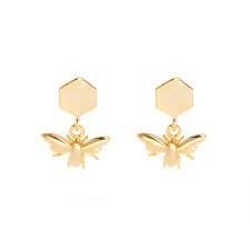 Bees Gold Plated Stud Earrings