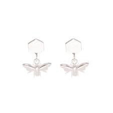 Bees Sterling Silver Stud Earrings