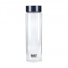 Built Tiempo Glass 450ml Drinks Bottle Midnight Blue