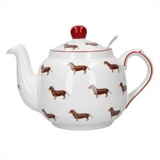 Farmhouse 1.2L Patterned Dog Teapot