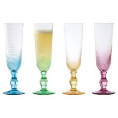 Swirl Champagne Flutes S/4