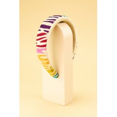 Powder Rainbow Zebra Padded Headband