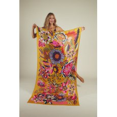 Powder Fantasy Floral Print Scarf Mustard