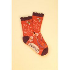 Summer Meadows Ankle Socks Coral