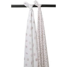 Meyco 2pk Swaddle Bubbles & Shells Lilac