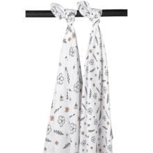 Meyco 2pk GOTS Swaddle Floral