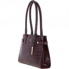 Ashwood Two Section Leather Tote Bag Bordeaux
