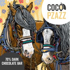 Coco Pzazz x Fox & Boo's Dark Chocolate Bar Horses Vegan