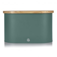 Swan Nordic Oval Bread Bin With Cutting Board Green