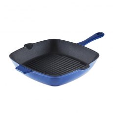 Tower Foundry Cast Iron Grill Pan 26cm Blue