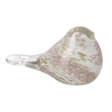 Glass Bird Ornament White/Pink