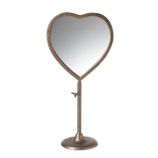Heart Mirror On Stand Bronze