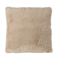 Fluffy Faux Fur Square Cushion Blush D450mm